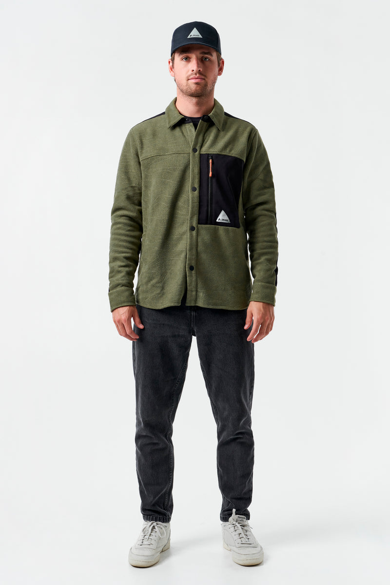 Hunter Unisex Fleece Shirt-Dark leaf